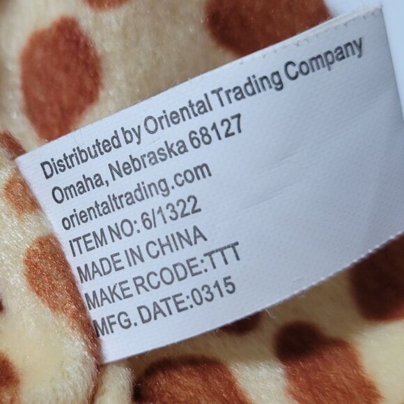 Oriental Trading Company Giraffe Hand Puppet 7 inch Plush Stuffed Animal Toy - Picture 4 of 5